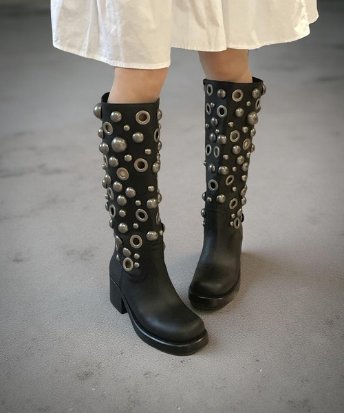 Jeffrey Campbell ブーツ ラウンドスタッズ ロングブーツ
