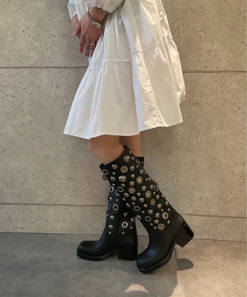 【JEFFREY CAMPBELL】　ロングブーツ スムースレザーロングブーツ Jeffrey Campbell│Jeffrey
