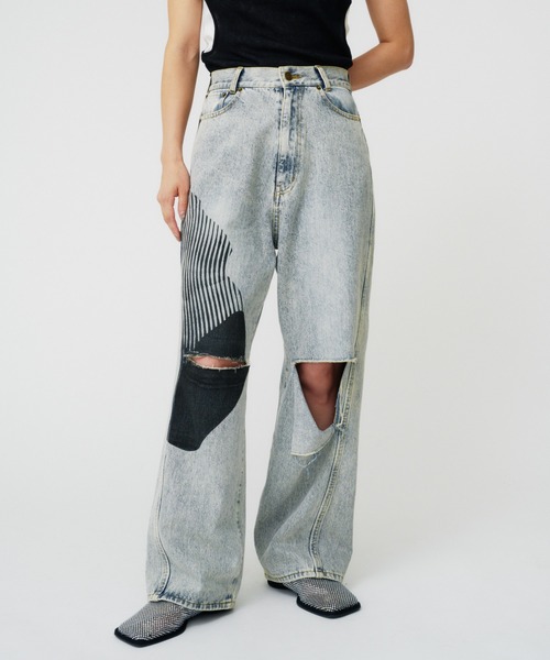ワイドパンツ ジーンズ デニム デニムパンツ レディース