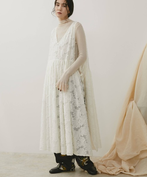 Libra Cue（リブラ キュー） ワンピース フェザーサイドリボンジレ