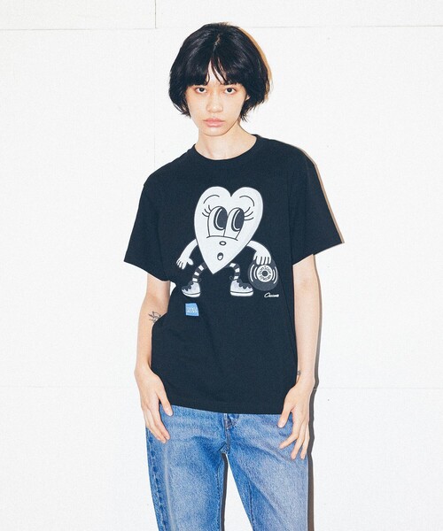 tシャツ 「chocomoo×bonjour records」 Don't Touch君 Tee Ver.1 レディース メンズ