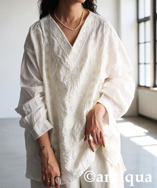 トップス 未使用 antiqua ブラウス シャツ トップス 柄シャツ レディース