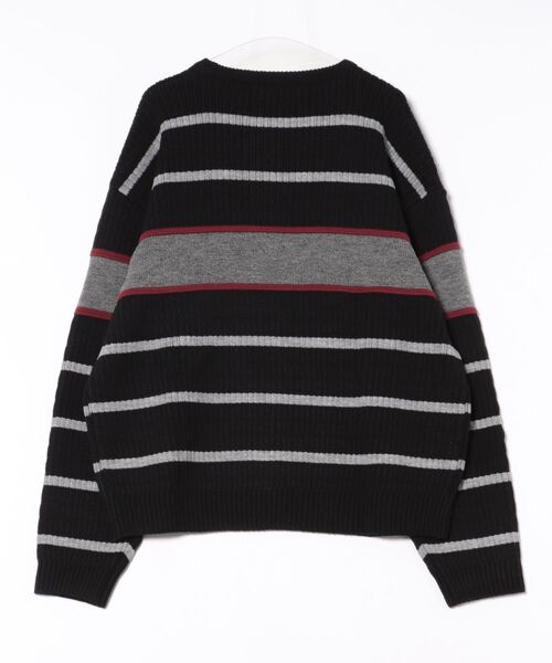 セーター ニット Tenga x Y.E.S Stripe Knit Pullover Black メンズ レディース