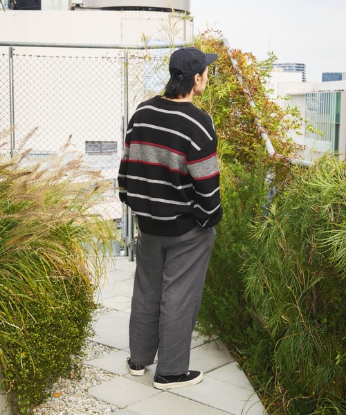 セーター ニット Tenga x Y.E.S Stripe Knit Pullover Black メンズ レディース