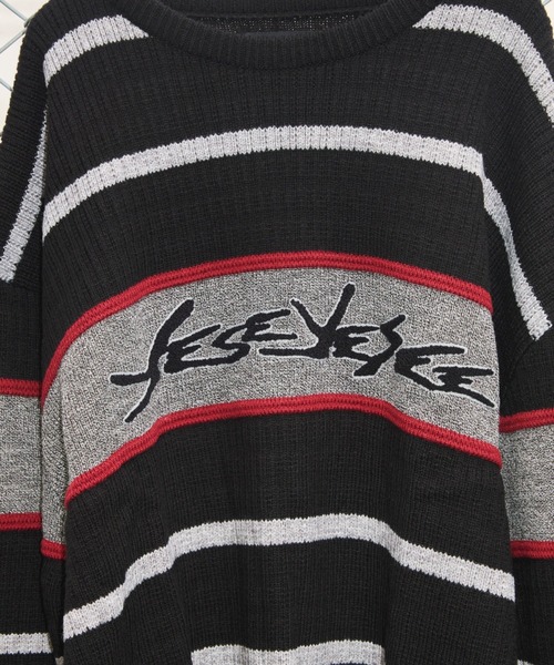 セーター ニット Tenga x Y.E.S Stripe Knit Pullover Black メンズ レディース