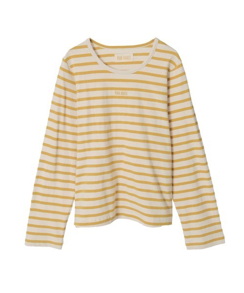 PINK HOUSE tシャツ ロゴプリントボーダーカットソー レディース