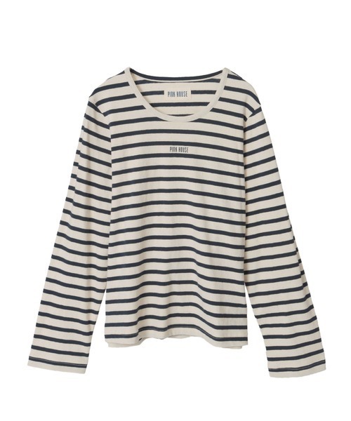 PINK HOUSE tシャツ ロゴプリントボーダーカットソー レディース