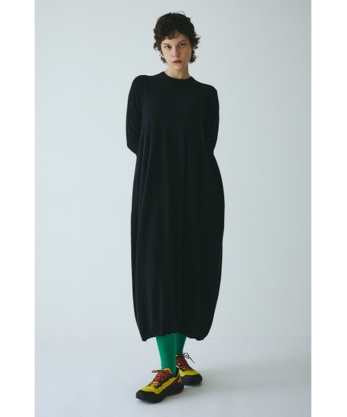 ヘリンドットサイ　バルーンシルエットニットドレス　ブラック　M HeRIN.CYE ワンピース Balloon knit dress バルーンニットドレス