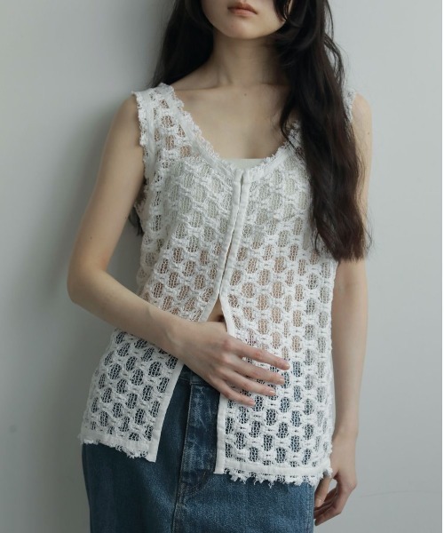 anuke（アンヌーク） tシャツ Lace Sleeveless Tops レディース