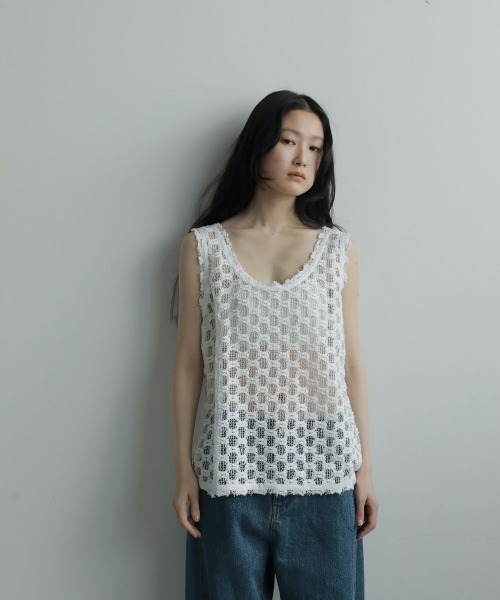 anuke＊トップス anuke（アンヌーク） tシャツ Lace Sleeveless Tops レディース