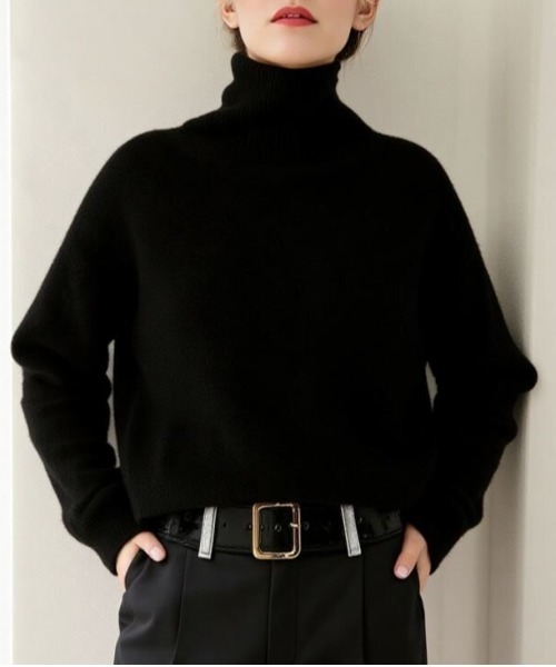 cammie ニット セーター モヘアタッチハイネックニット レディース