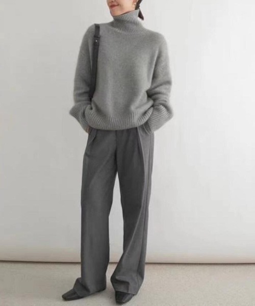 ☆美品☆ Y's ワイズ ハイネックセーター グレー フリーサイズ グレー