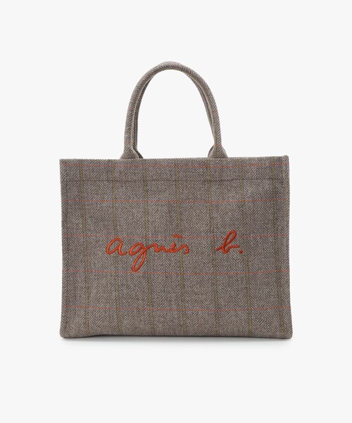 agnes b.（アニエスベー） トートバッグ チェック ウール ラージ