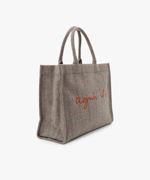 agnes b.（アニエスベー） トートバッグ チェック ウール ラージ