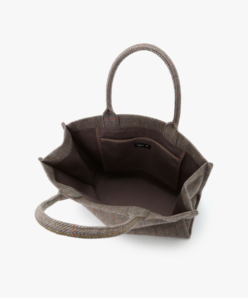 agnes b.（アニエスベー） トートバッグ チェック ウール ラージ