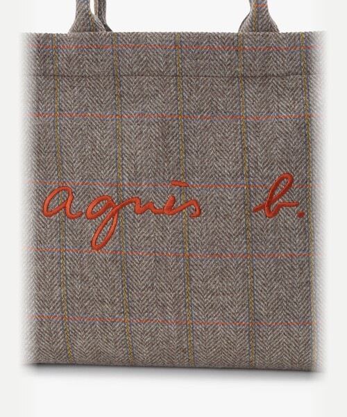 agnes b.（アニエスベー） トートバッグ チェック ウール ラージ