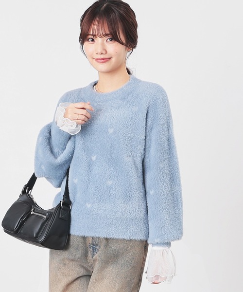 Honeys（ハニーズ） ニット セーター ハート柄フェザーニット