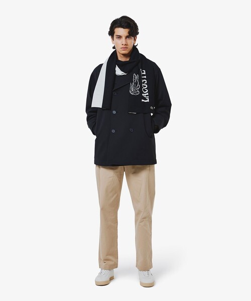 LACOSTE（ラコステ） マフラー ウールブレンド ワニロゴジャカード