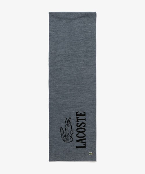 LACOSTE（ラコステ） マフラー ウールブレンド ワニロゴジャカード