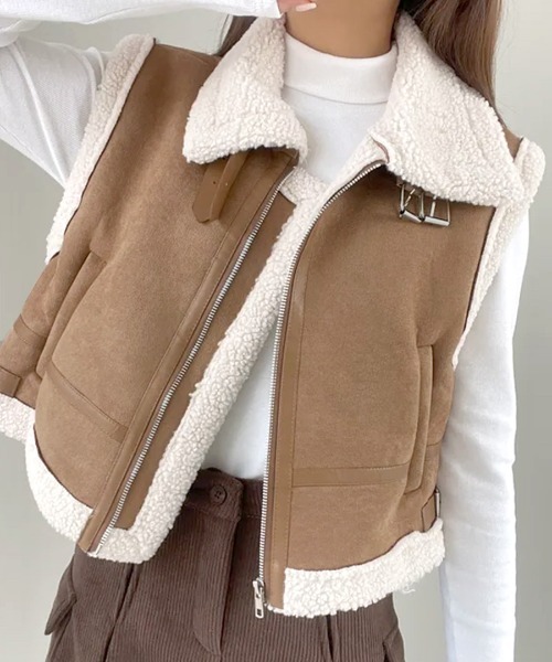 Riff ベスト ジレ ムートンボアベスト レディース : ZOZOTOWN Yahoo!店