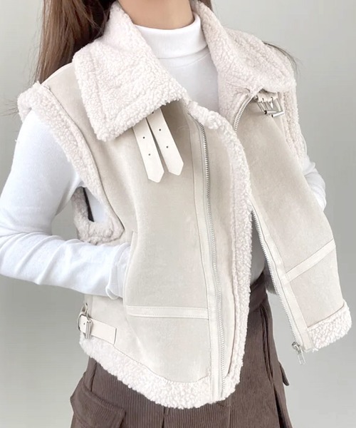 ムートンベスト　ジレ　ベスト　ムートンコート　ムートン　リアルムートン ムートンベスト ジレ ベスト ムートンコート ムートン リアルムートン