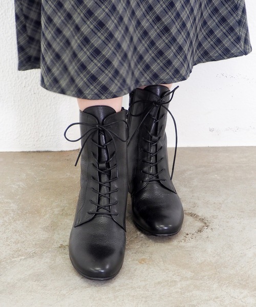 あしながおじさん ブーツ ヒールレースアップブーツ 3710393