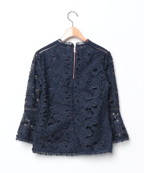「Ted Baker」 レース7分袖ブラウス 1 ネイビー レディース_画像2