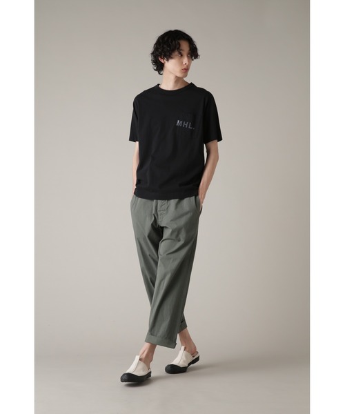 MHL.（エムエイチエル） tシャツ PRINTED COTTON JERSEY (オンライン