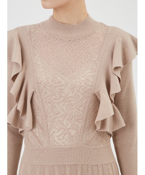 「FRAY I.D」 ニットワンピース FREE ピンクベージュ レディース_画像6