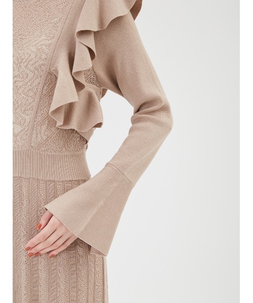 「FRAY I.D」 ニットワンピース FREE ピンクベージュ レディース_画像7