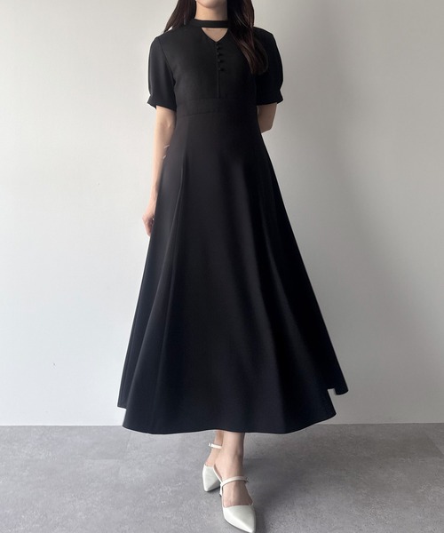 「mipiarl」 半袖ワンピース MEDIUM チャコール レディース_画像7