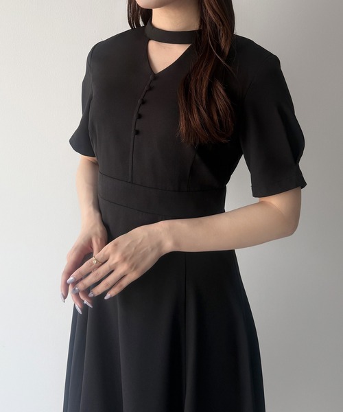 「mipiarl」 半袖ワンピース MEDIUM チャコール レディース_画像9