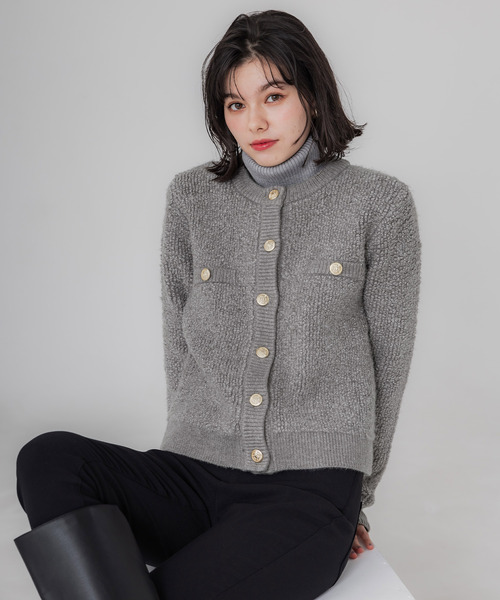 「coca（coca）」 ニットカーディガン L グレー レディース_画像5