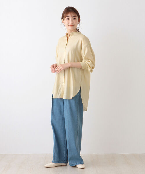 「Afternoon Tea」 長袖ブラウス MEDIUM ライトブルー レディース_画像6