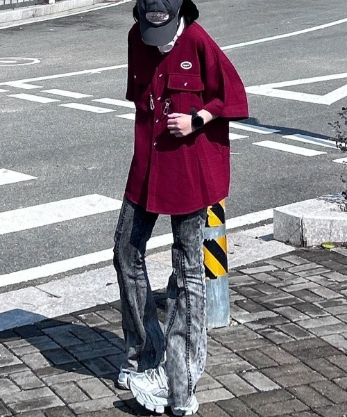 「FreeZone」 半袖シャツ F ブラック メンズ_画像7