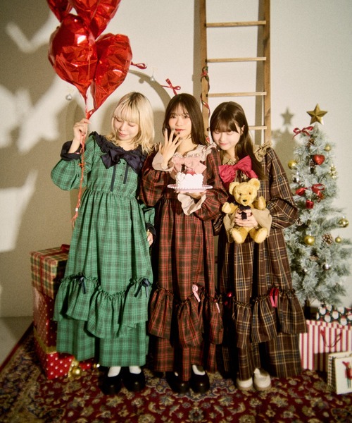 kutir（クティール） ワンピース 「クティールとレトロ」ベロアリボン