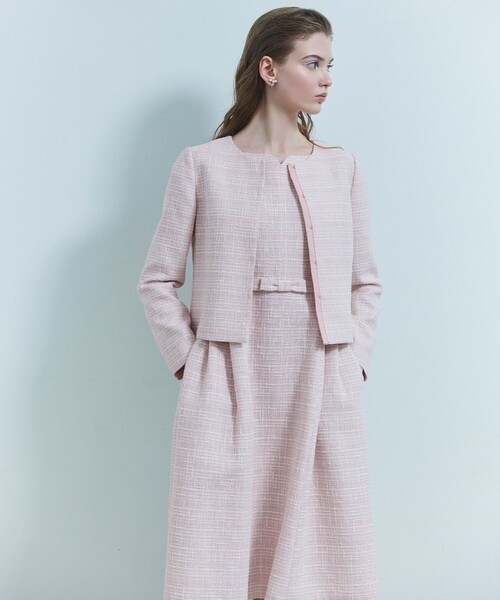 TOCCA（トッカ） ツイードジャケット 4 ピンク レディース : ZOZOTOWN