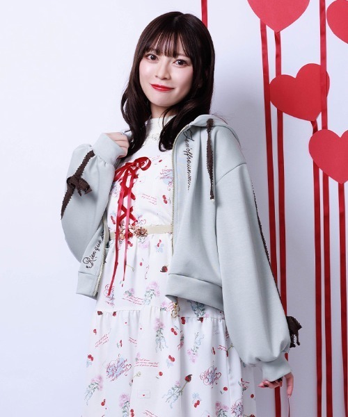 axes femme（アクシーズ ファム） カーディガン トーションレース刺繍