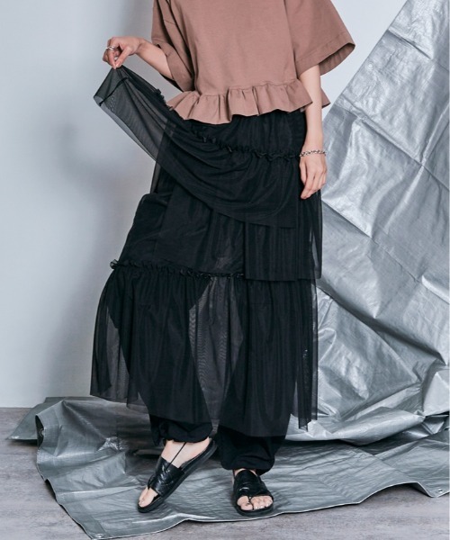 「W:Huku」 「maviru」カーゴパンツ L ブラック レディース_画像9