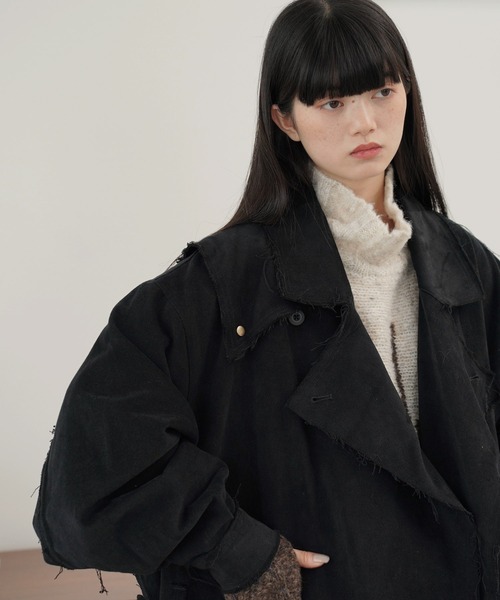 「Aphlotus」 トレンチコート MEDIUM ブラック メンズ