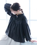 ブラウス シャツ 黒を味わう切り替えブラウス ...の詳細画像2