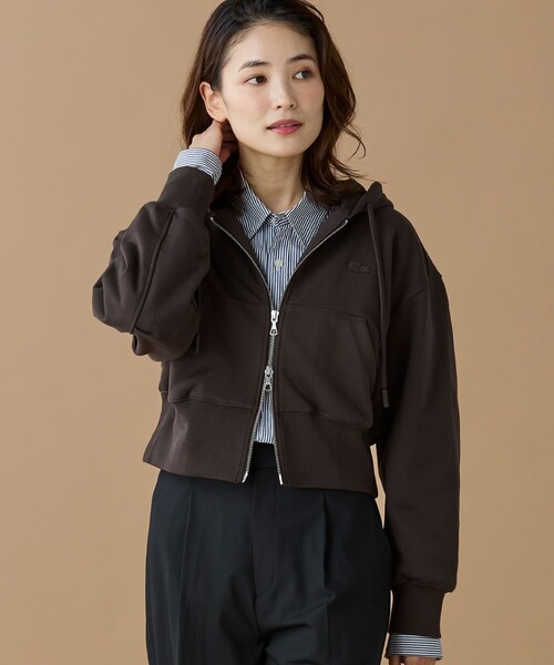 LACOSTE（ラコステ） ジップアップパーカー 36 ダークブラウン