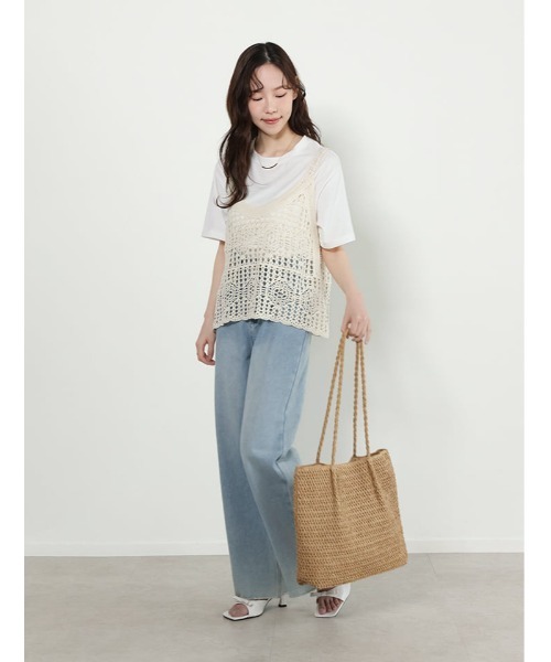 fifth（フィフス） tシャツ 半袖 「2点セット」Tシャツ×かぎ針ビスチェ