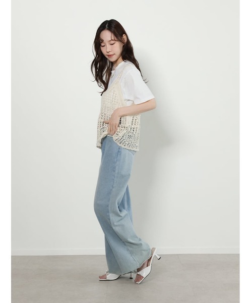 fifth（フィフス） tシャツ 半袖 「2点セット」Tシャツ×かぎ針ビスチェ