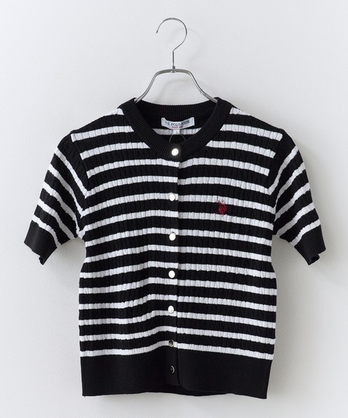 U.S. POLO ASSN.（ユーエスポロアッスン） カーディガン 半袖 ケーブル