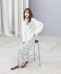 ブラウス シャツ 夏 シルキータッチシアーシャ...の詳細画像1