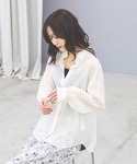ブラウス シャツ 夏 シルキータッチシアーシャ...の詳細画像4