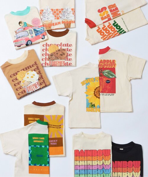 p.premier（ピードットプルミエ） tシャツ 元気いっぱいひまわりと