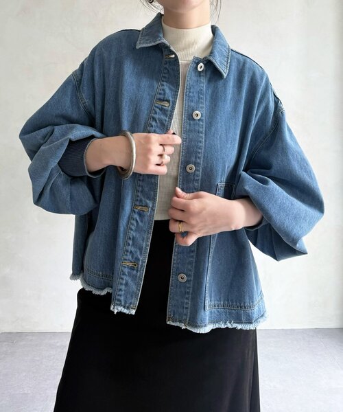 美品　ビアズリー beardsleyデニムブルー ジャケット サイズF BEARDSLEY（ビアズリー） デニムジャケット 1 ブルー レディース