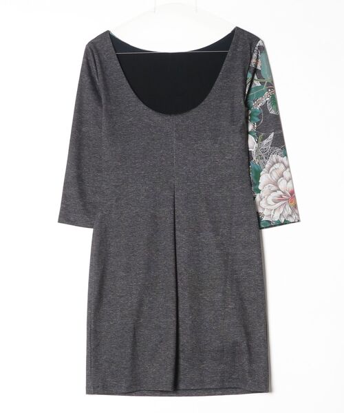 「Desigual」 7分袖ワンピース S グレー レディース_画像2